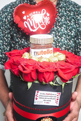 Caja Con Rosas Y Ferrero Amor Aniversario Cumpleaños Gdl