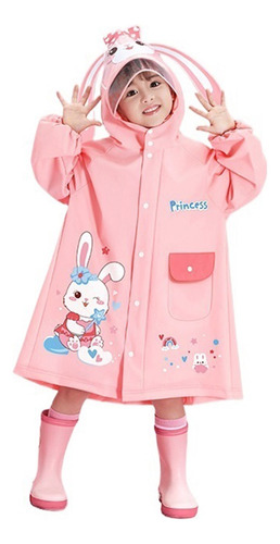 Poncho Impermeable Infantil Con Capucha Para Niños Y Niñas