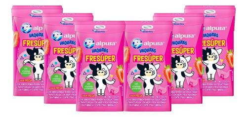 Leche Alpura Vaquitas Lechitas Sabor Fresa 6 Pzs De 190 Ml