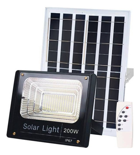 Foco Solar Led 200w Patio Jardin Calles Exterior Resistente 