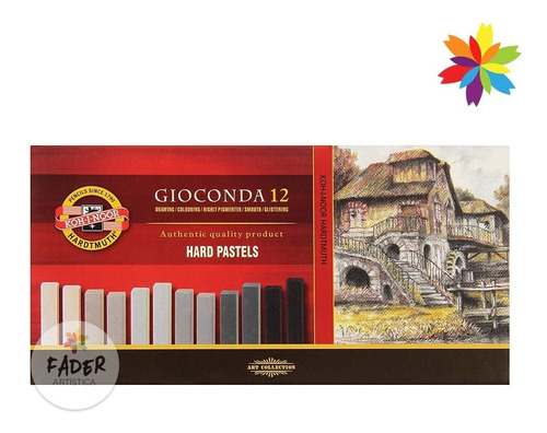 Tiza Pastel Gioconda Koh-i-noor Grises X 12