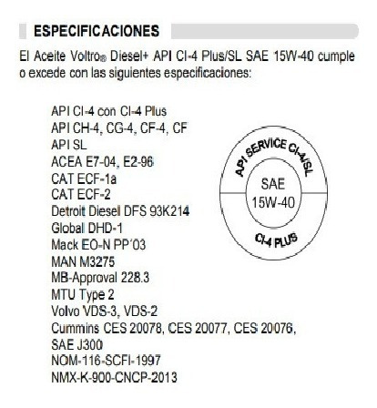 Aceite Roshfrans Voltro 15w-40 Diesel Api Cl-4