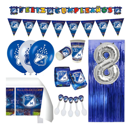 Kit Fiesta Futbol Selección Liga Bet Millos Millonarios
