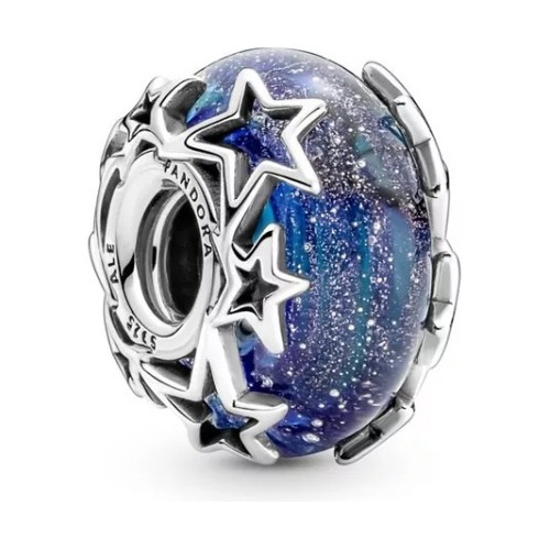 Pandora Murano Galaxia Azul Y Estrellas