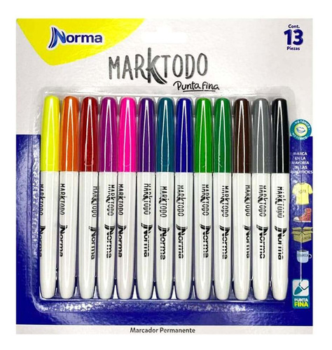 Marcador Permanente Punta Fina Marktodo Norma X 13pcs