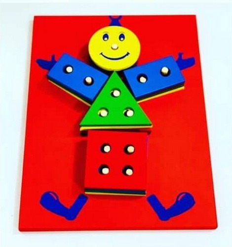 Juego Geométrico Armable Payaso Didáctico Kínder Preescolar