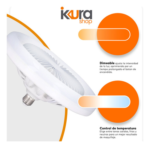 Ventilador De Techo Multiposicion Con Luz Led Adir 12711 Blancas Plástico