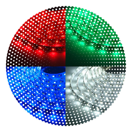 Tira Led 5 Metros Rgbww Blanco Interior 300 Led 12 V Calidad