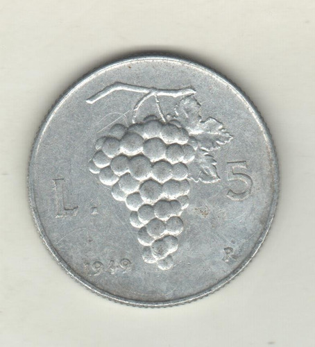 Italia Moneda De 5 Liras Año 1949 Km 89 - Xf-