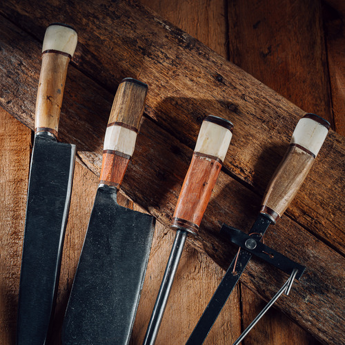 Cuchillos Para Asado Kit Artesanal 5 Piezas