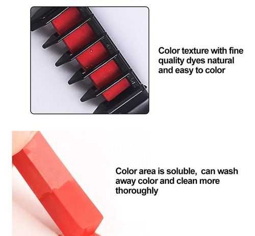 Tiza De Pelo De 10 Colores Para Niños, Tinte Temporal Brilla