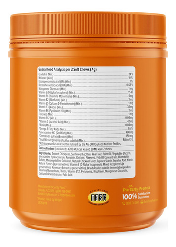 Multivitamínico Treats Zesty Paws Para Perros, Soporte Artic