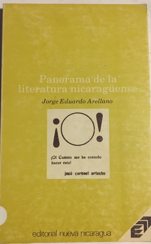 Libro Panorama De La Literatura Nicaragüense Nueva Nicaragua