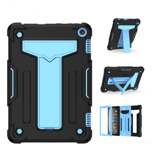 Funda Negra Y Azul Para Amazon Kindle Fire Hd 8 2020/fire 8