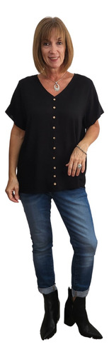 Blusa Lino Elastizado Fiona A-busto 110 Cadera 120 Largo 66