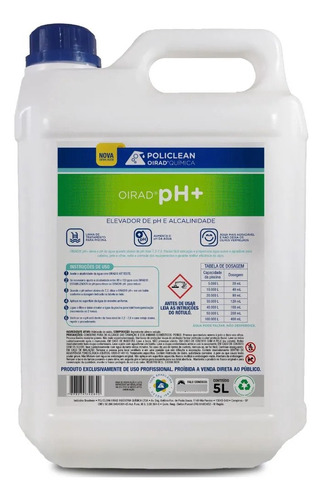 Ph + Liquido Elevador Ph E Alcalinidade Para Piscina 5 L