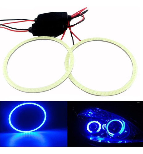 Ysy 1 Pareja Blue 140mm Cob Led Angel Eyes Sin Shell Car Hea