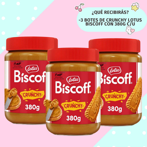Crema Untable Lotus Biscoff Galleta Crunchy 380g 3 Pz