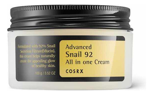 Hidratante Advanced Snail 92 All In One Cream Cosrx 100g