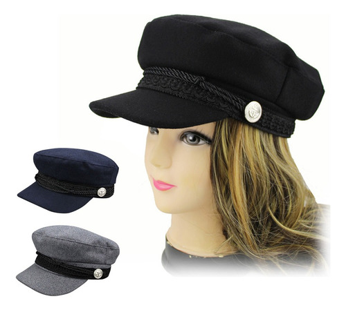 Boina Mujer Kast.pe Estilo Militar Gorro - Negro