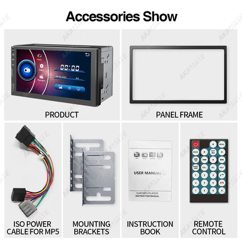 7'' 2 Din Auto Estéreo Carplay Mirrorlink Pantalla Táctil