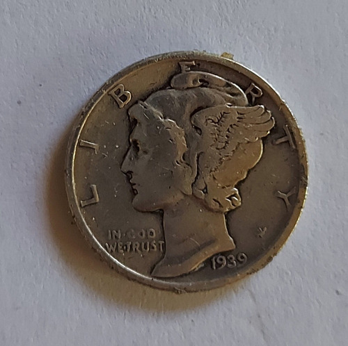 Usa - Moneda De Plata 0.900. One Dime (mercury Dime). 1939