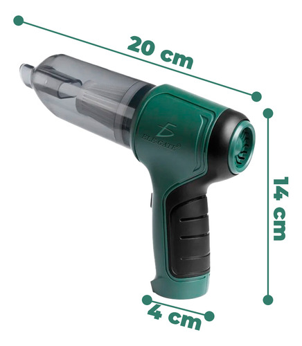 Pistola Aspiradora Y Sopladora Inalambrica Portatil 50 W Color Verde Oscuro