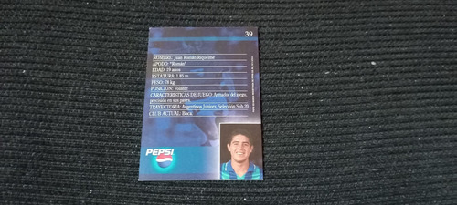 Figurita Carta Pepsi Riquelme Impecable Lionel Messi Jugador (Usado)