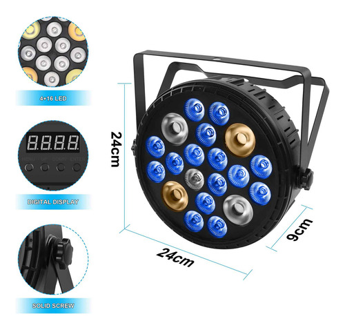 Cañón De Leds 16x1 Par Rítmico Multicolor Fiestas
