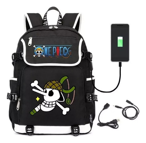 Anime Sombrero De Paja Piratas Luffy Mochila Escolar Usb