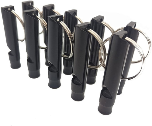 Silbato De Aluminio Con Llavero Deportes Supervivencia X 10u