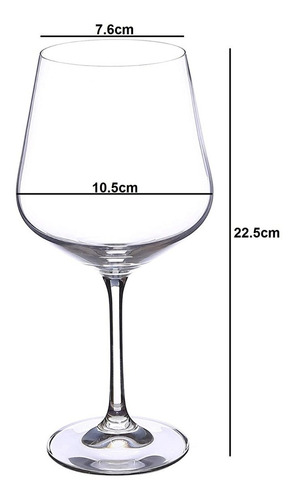 Copón Copa Vino Cristal Bohemia Sandra 570ml Set X 6