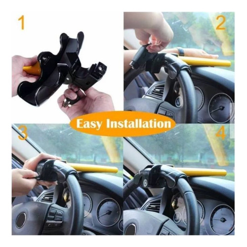 Traba Volantes Anti Robo Seguridad Auto Tipo T Con 2 Llave