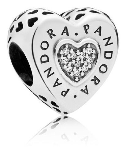 Dije O Charm Pandora Signature Heart Original