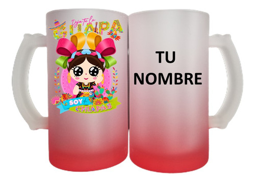 Tarro Personalizado  Viva Mexico Muñequita Chiapas