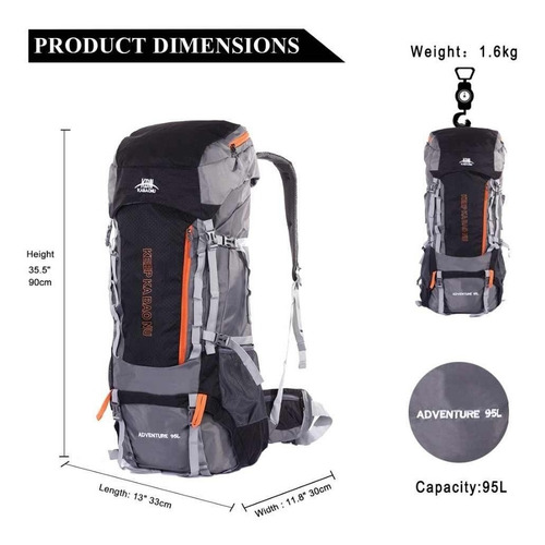 Mochila Camping Trekking 95l Litros Senderismo Original