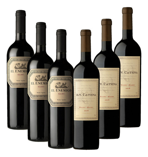 Vino Dv Catena Malbec Malbec + El Enemigo Malbec Combo X 6u
