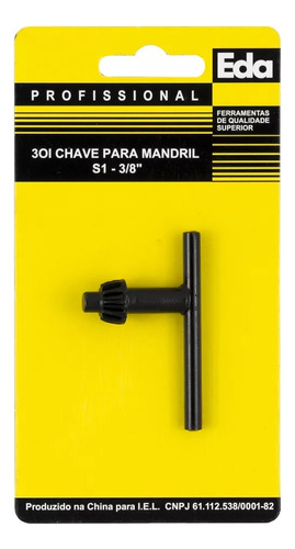 Chave Para Mandril S1 3/8 Polegadas 13mm Eda 3oi