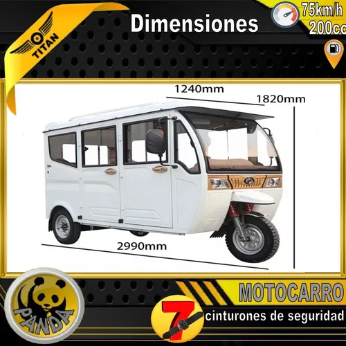 Triciclo Naftero 7 Pasajeros Motocarro Titan Panda 200cc 0km