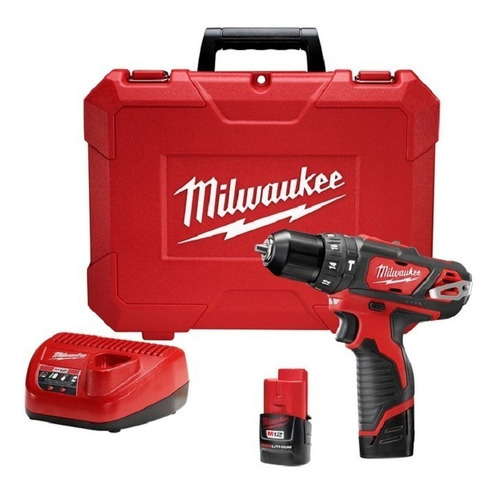 Taladro Atornillador Percutor A Batería 12v Milwaukee Maleta Color Rojo Frecuencia 50/60