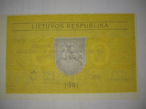 Billete Antiguo De Lituania Valor 0.50 Talonas (uc) Pequeño