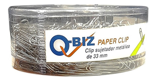 Paquete Clip Sujetador Metálico De 33mm 500 Unidades Q-biz