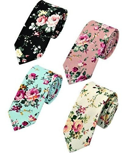 Corbata Estampada Floral 4 Unidades