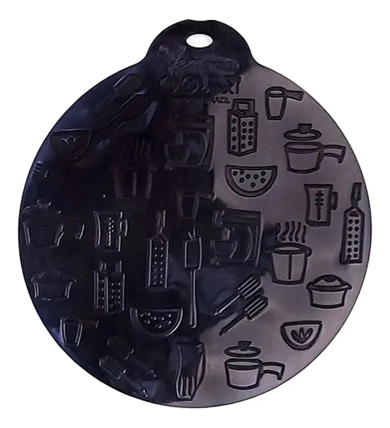 Almofada De Silicone Preta 19cm Fogão De Indução Magnética Preto
