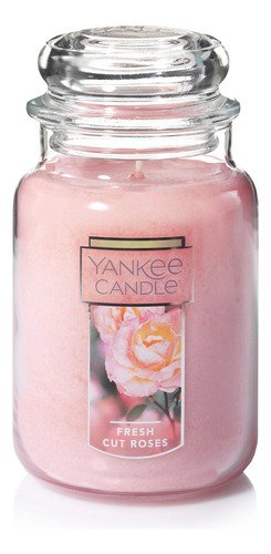 Vela Aromática Yankee Candle Jar Large Color Rojo Fragancia Fresh Cut Roses