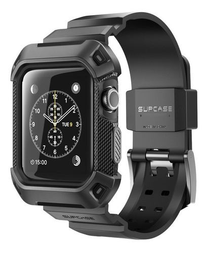 Case Y Correa Supcase Compatible Con Apple Watch 38mm Negro