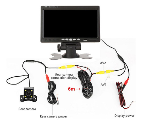 M Monitor Retrovisor Lcd Tft A Color De 7 Pulgadas, Camión