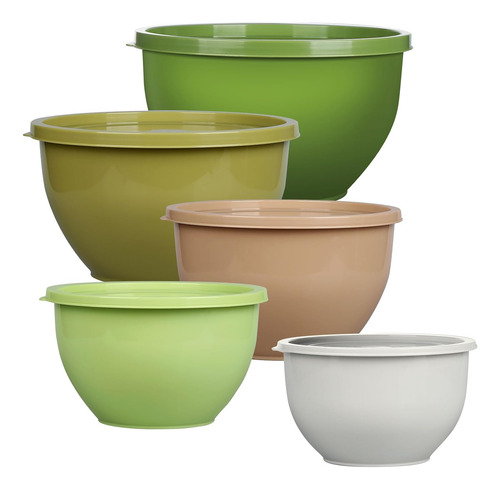 Juego 5 Cuencos Plásticos Anidables Para Cocina