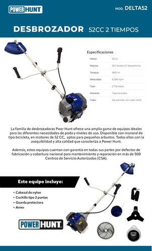 Desbrozadora Powerhunt Delta52 A Combustión 52cc
