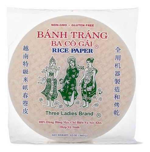  Three Ladies Papel De Arroz Rice Paper Grande 31cm340g 25pkThree Ladies Brand